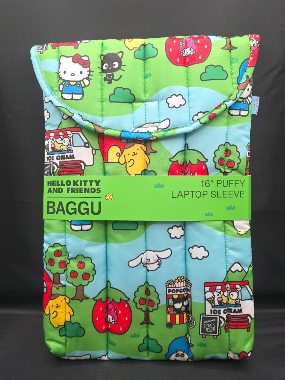 Baggu 16" Puffy Laptop Sleeve in the Hello Kitty and Friends Scene print